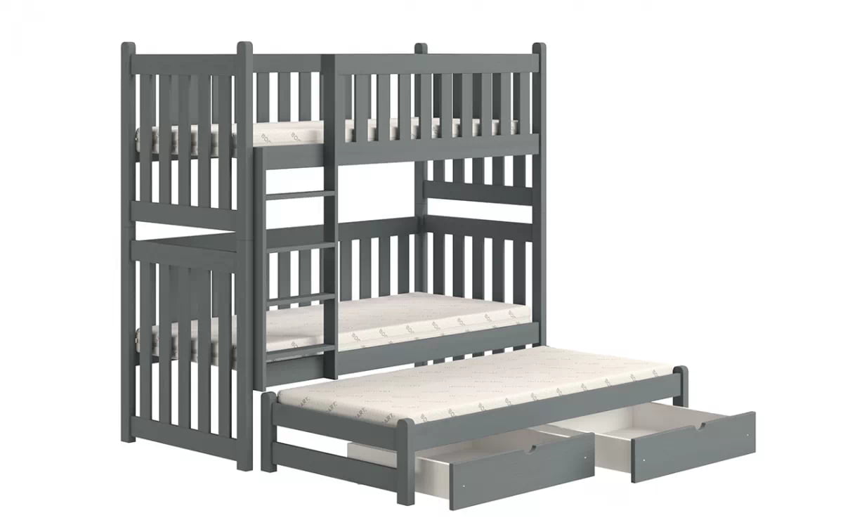 Patrová postel s přídavnou postelí a úložnými prostory do dětského pokoje Snow 80x200 - Meble Bogart
Patrová postel s přídavnou postelí a úložnými prostory do dětského pokoje Snow 80x200 - Meble Bogart