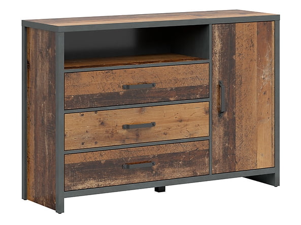 Moderní komoda se zásuvkami a skříňkou do studentského pokoje Weston - Black Red White - BRW
Moderní komoda se zásuvkami a skříňkou do studentského pokoje Weston - Black Red White - BRW