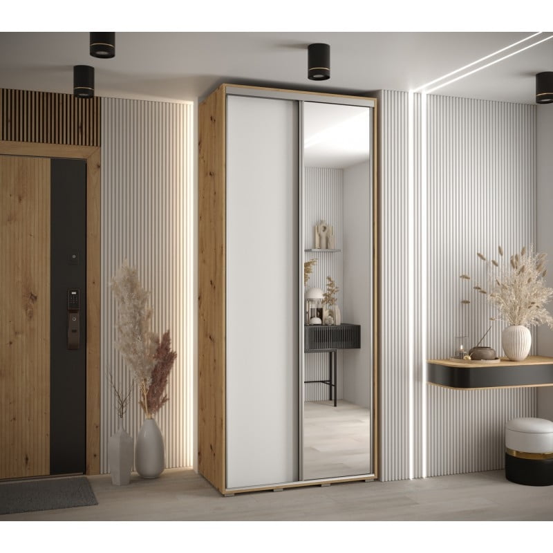 Šatní skříň s posuvnými dveřmi a zrcadlem vysoká Davos 3 120 hloubka 45 cm - Abiks Meble
Šatní skříň s posuvnými dveřmi a zrcadlem vysoká Davos 3 120 hloubka 45 cm - Abiks Meble