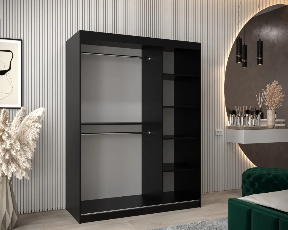 Šatní skříň s posuvnými dveřmi se zrcadlem Promo T3 150 cm