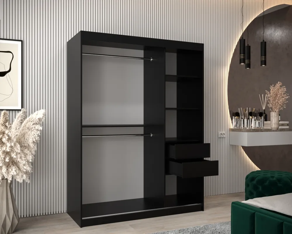 Šatní skříň s posuvnými dveřmi se zrcadlem Promo T3 150 cm