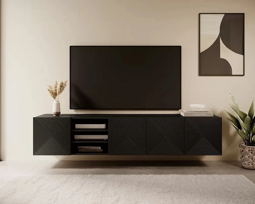 Závěsný TV stolek s nikou Asha 200 cm