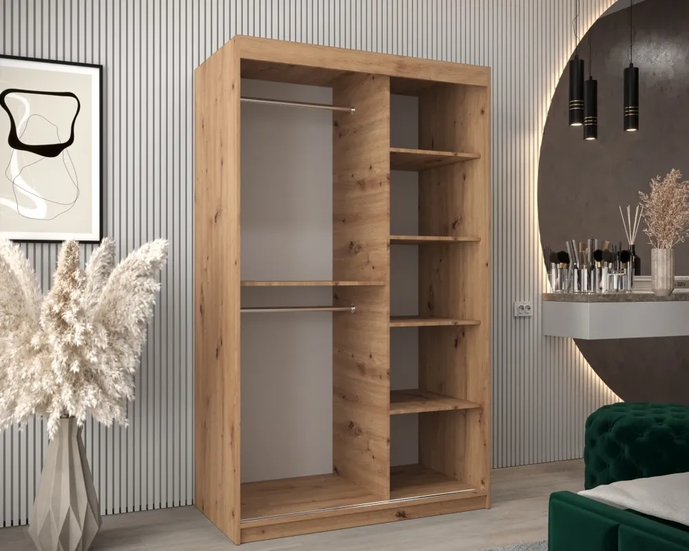 Šatní skříň s posuvnými dveřmi se zrcadlem Promo V2 120 cm