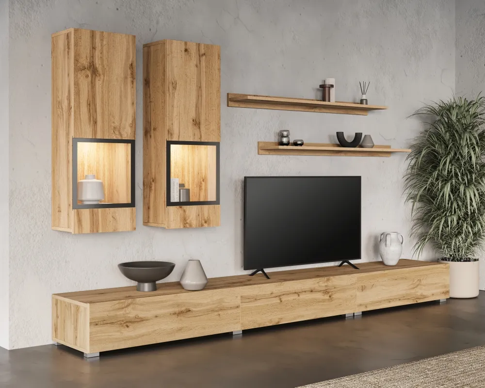 Moderná obývacia stena s miestom na TV do obývačky Baros