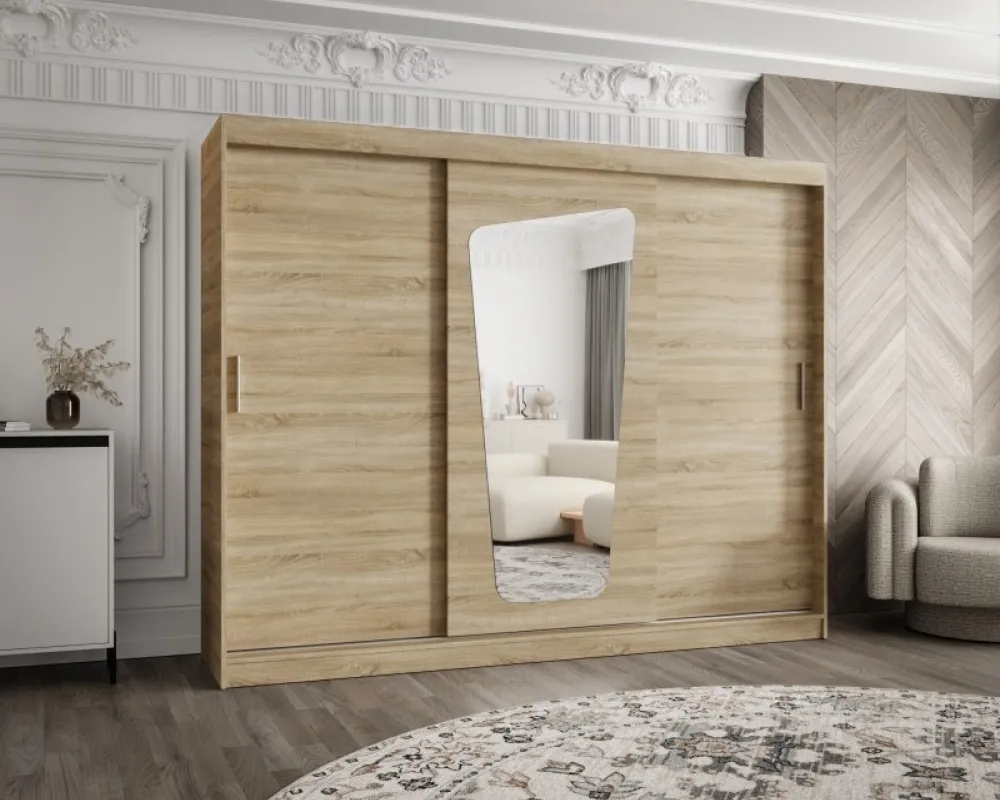 Skriňa s posuvnými dverami so zrkadlom Moka 250 cm