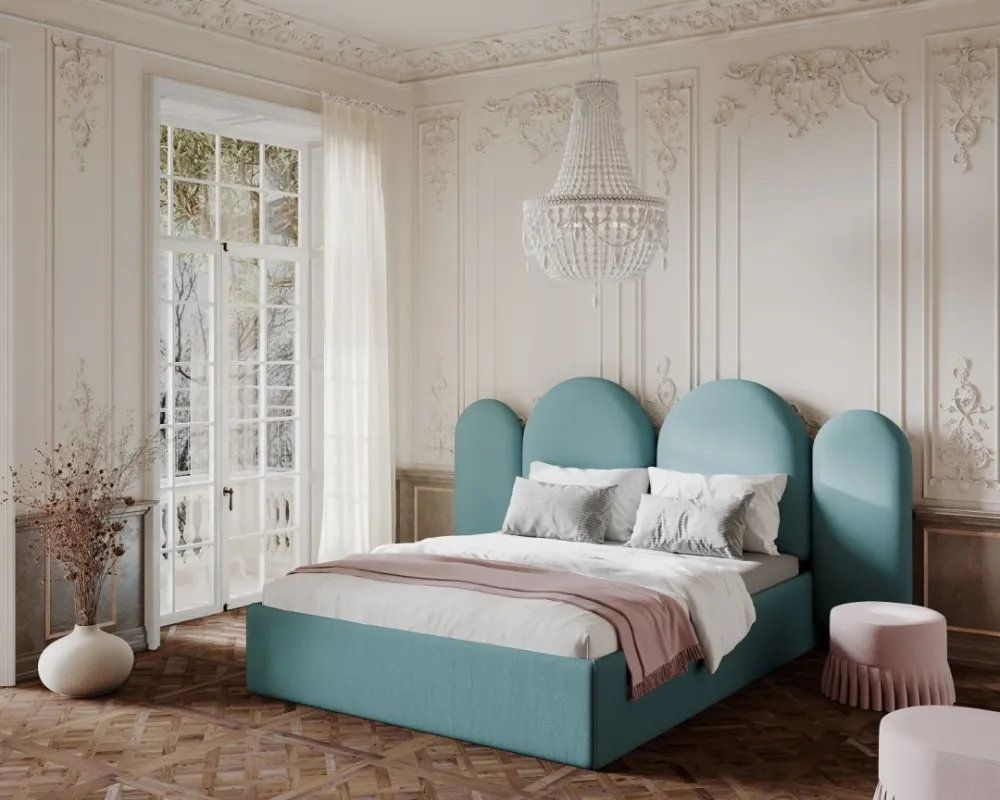 Extravagantní čalouněná postel do ložnice 180 Cloud