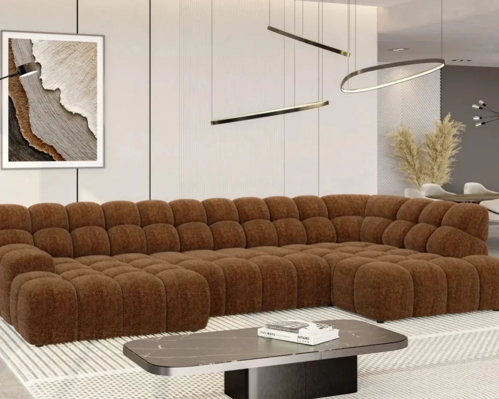 Narożnik Campile XL prawostronny z elektrycznie wysuwanym siedziskiem