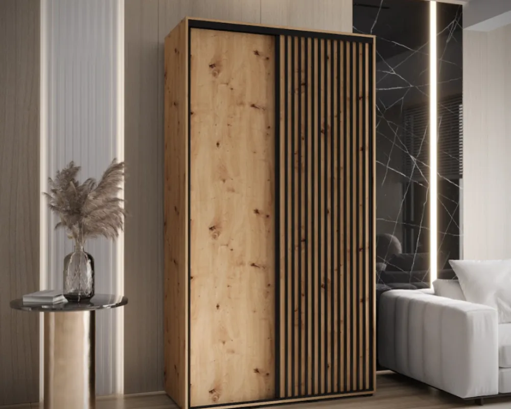 Šatní skříň s posuvnými dveřmi Sapporo 1 140, hloubka 45 cm