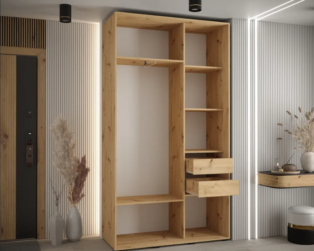 Šatní skříň s posuvnými dveřmi Sapporo 1 140, hloubka 45 cm