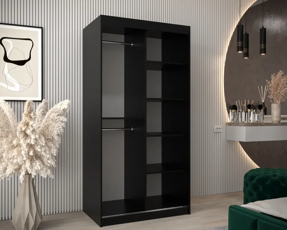 Šatní skříň s posuvnými dveřmi se zrcadlem Promo T2 100