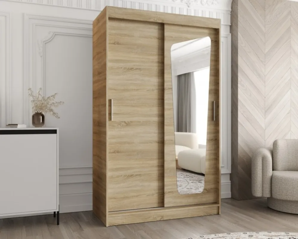 Skriňa s posuvnými dverami so zrkadlom Moka 120 cm