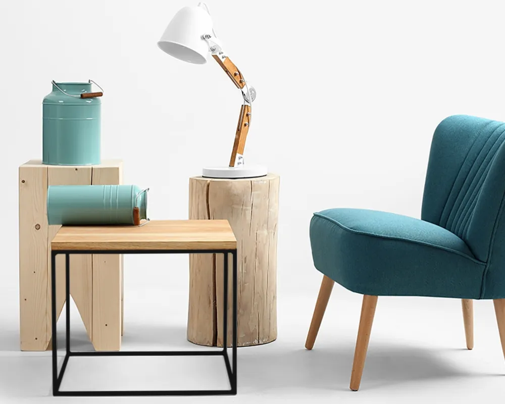 Konferenční stolek na kovových rámech do obývacího pokoje Tensio Solid Wood 50