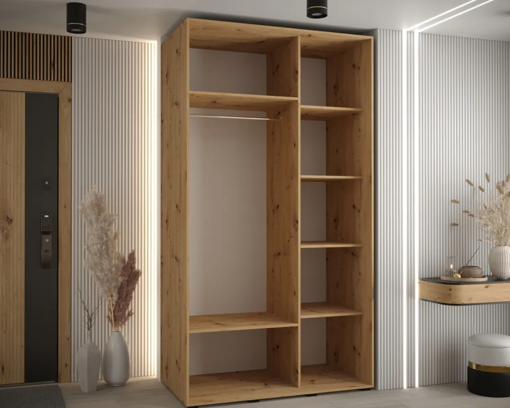 Šatní skříň s posuvnými dveřmi Davos 4 130, hloubka 60 cm