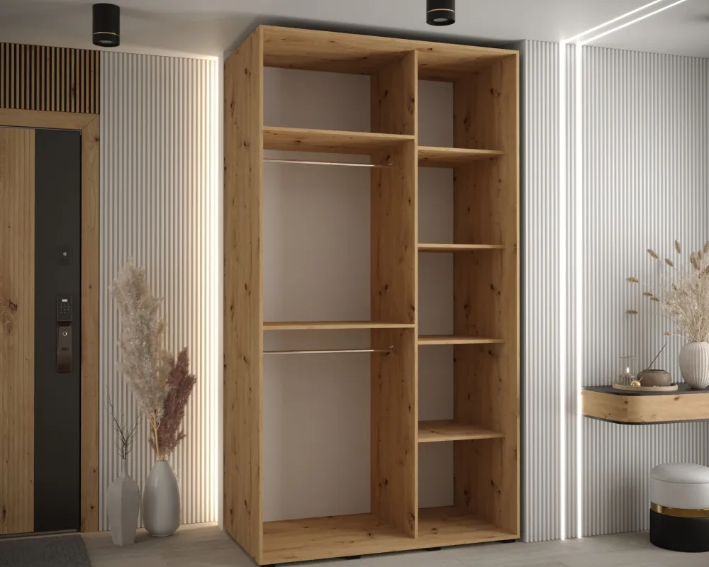 Šatní skříň s posuvnými dveřmi Davos 4 130, hloubka 60 cm