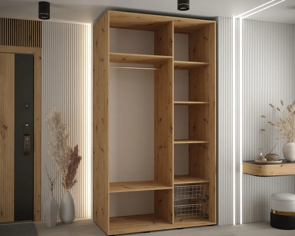 Šatní skříň s posuvnými dveřmi Davos 4 130, hloubka 60 cm