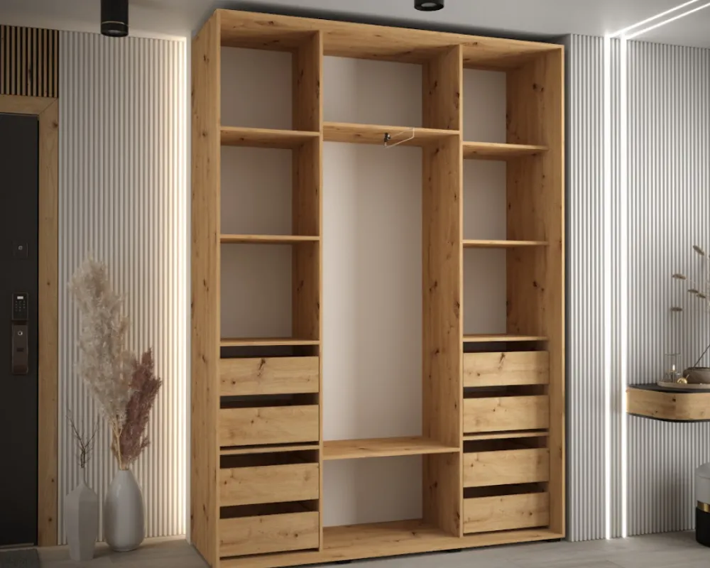 Šatní skříň s posuvnými dveřmi Sapporo 1 160, hloubka 45 cm