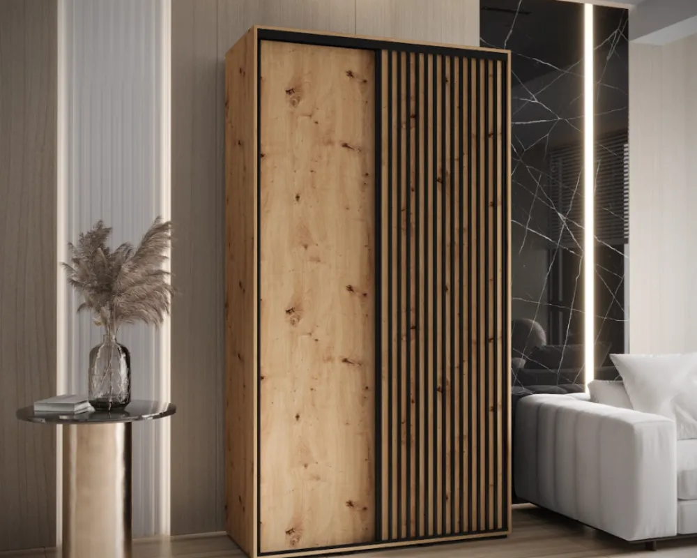 Šatní skříň s posuvnými dveřmi Sapporo 1 130, hloubka 45 cm