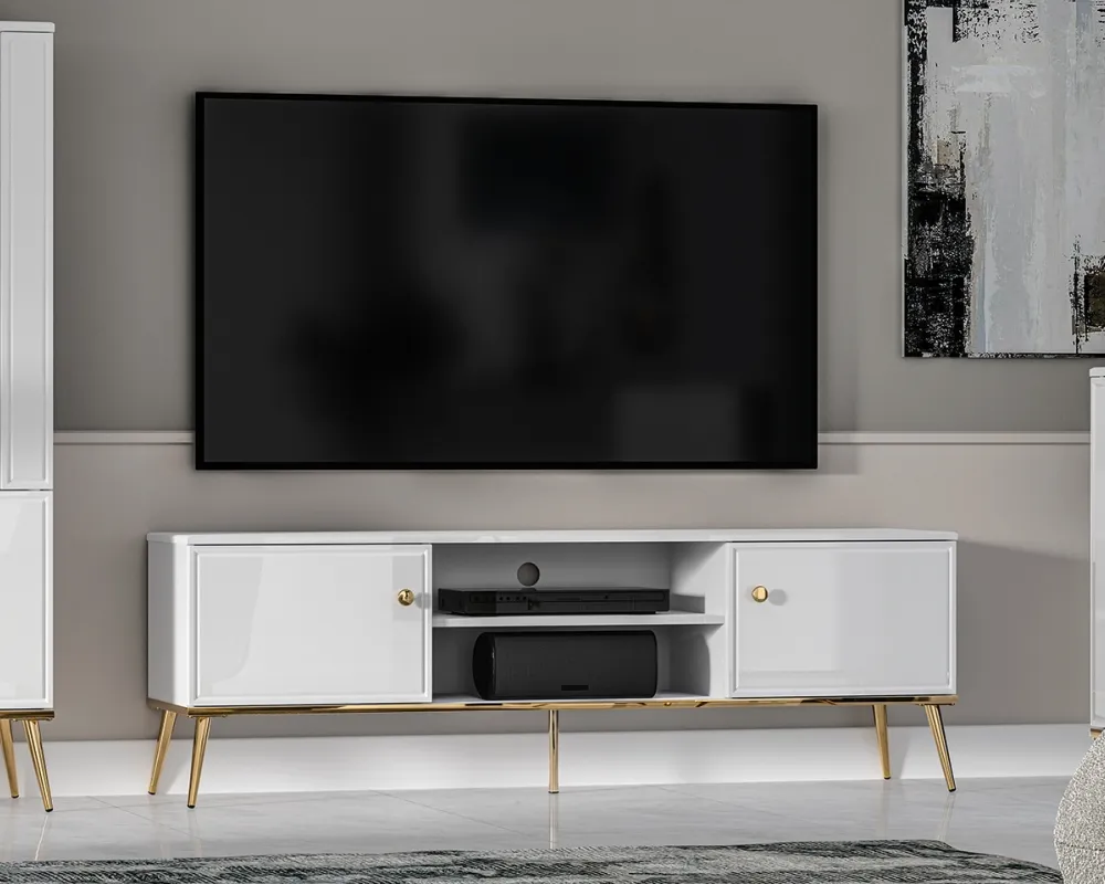 Velký dvoudveřový TV stolek do obývacího pokoje Goldin