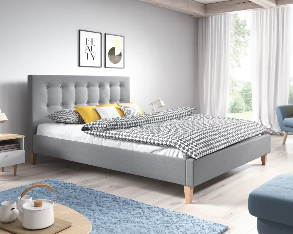 Łóżko tapicerowane Dawid 140x200 ze stelażem twinflex