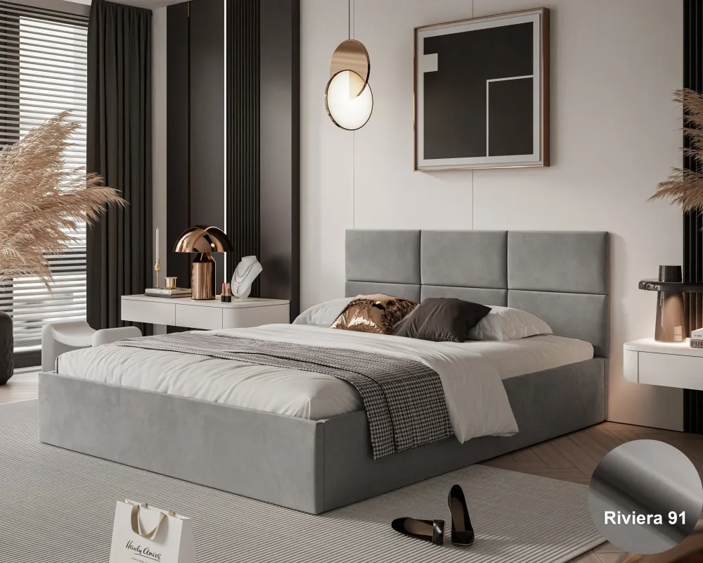 Łóżko tapicerowane Porto 140x200 z eleganckim zagłówkiem
