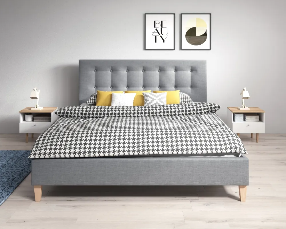 Łóżko tapicerowane Dawid 160x200 ze stelażem twinflex