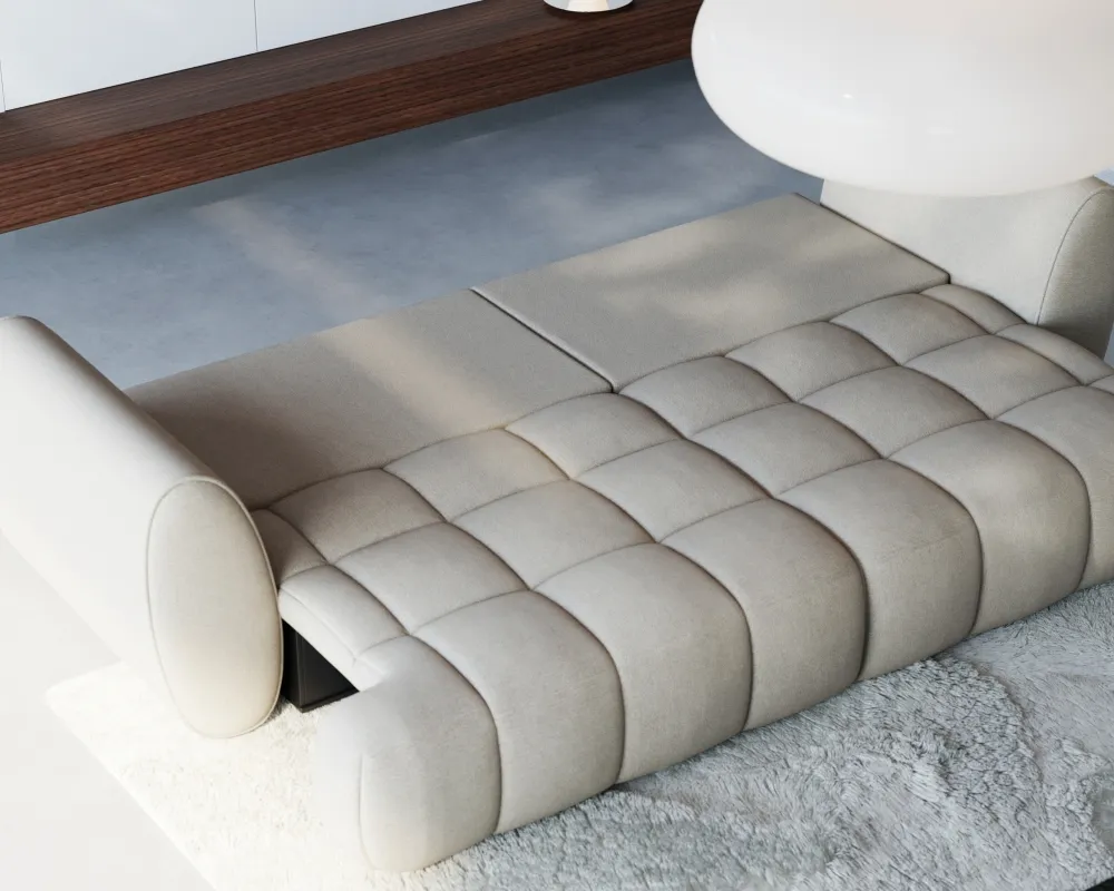 Sofa Bombay z funkcją spania typu DL oraz pojemnikiem na pościel
