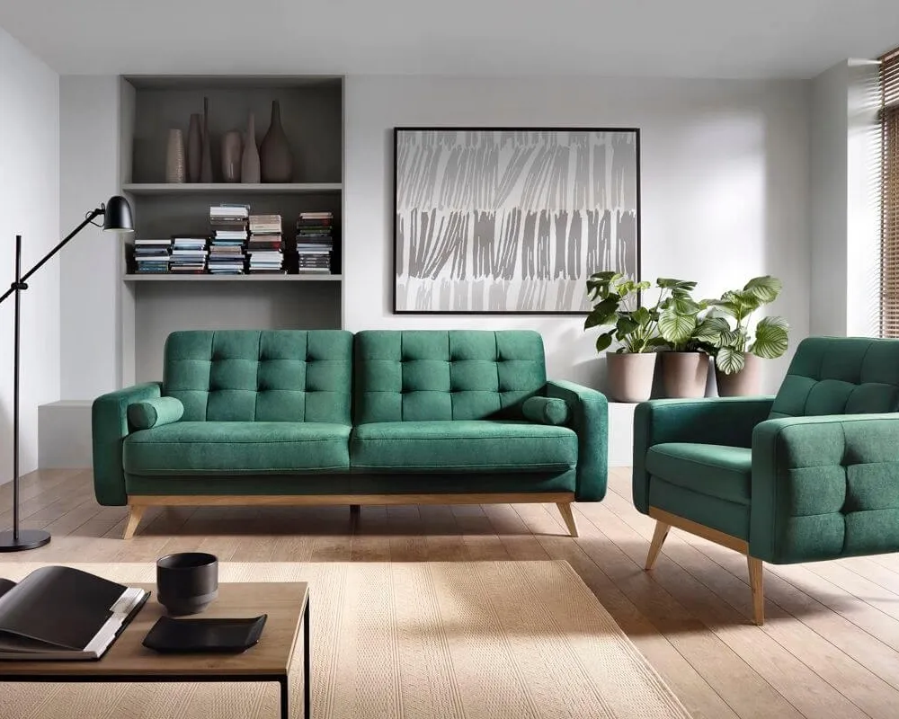 Sofa Nova z wygodną funkcją spania oraz pojemnikiem na pościel