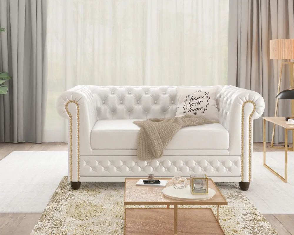 Sofa 2-osobowa Chesterfield York bezfunkcyjna