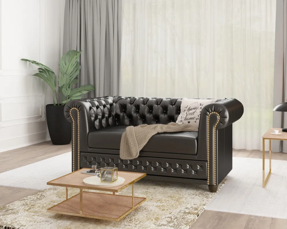 Sofa 2-osobowa Chesterfield York bezfunkcyjna