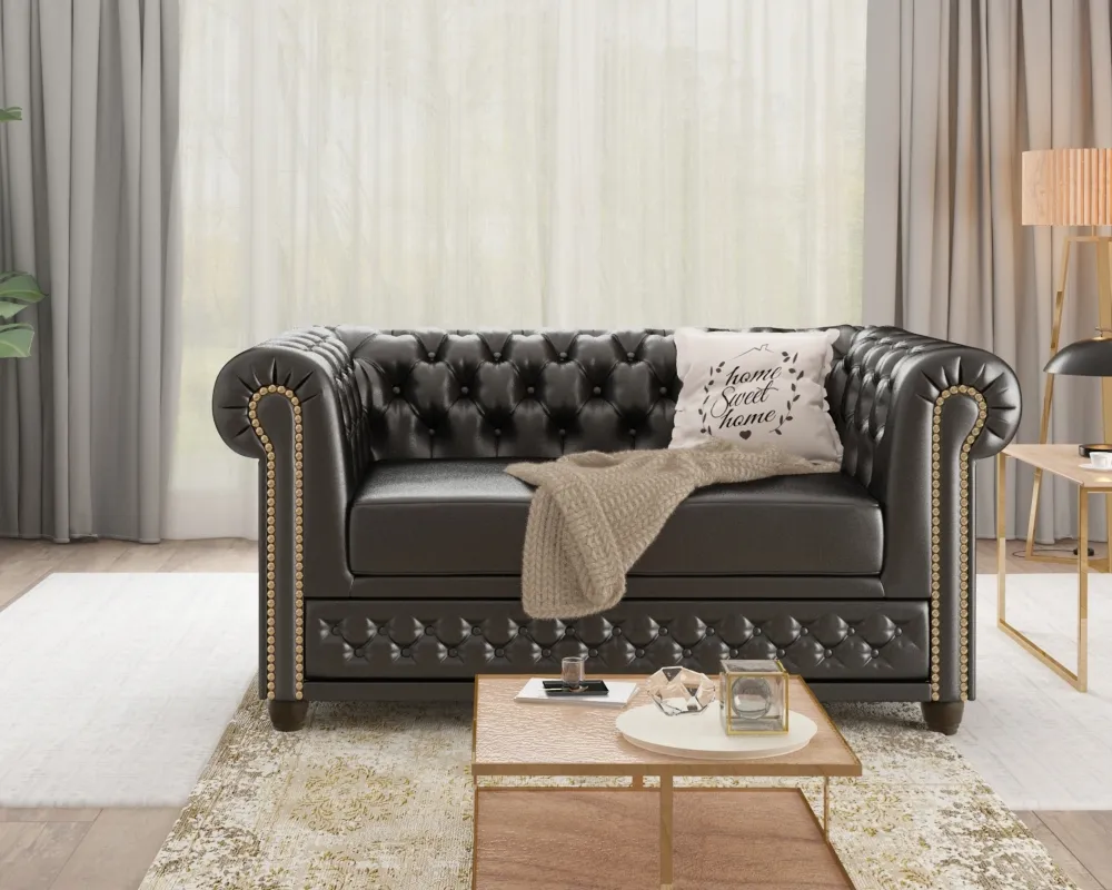 Sofa 2-osobowa Chesterfield York bezfunkcyjna