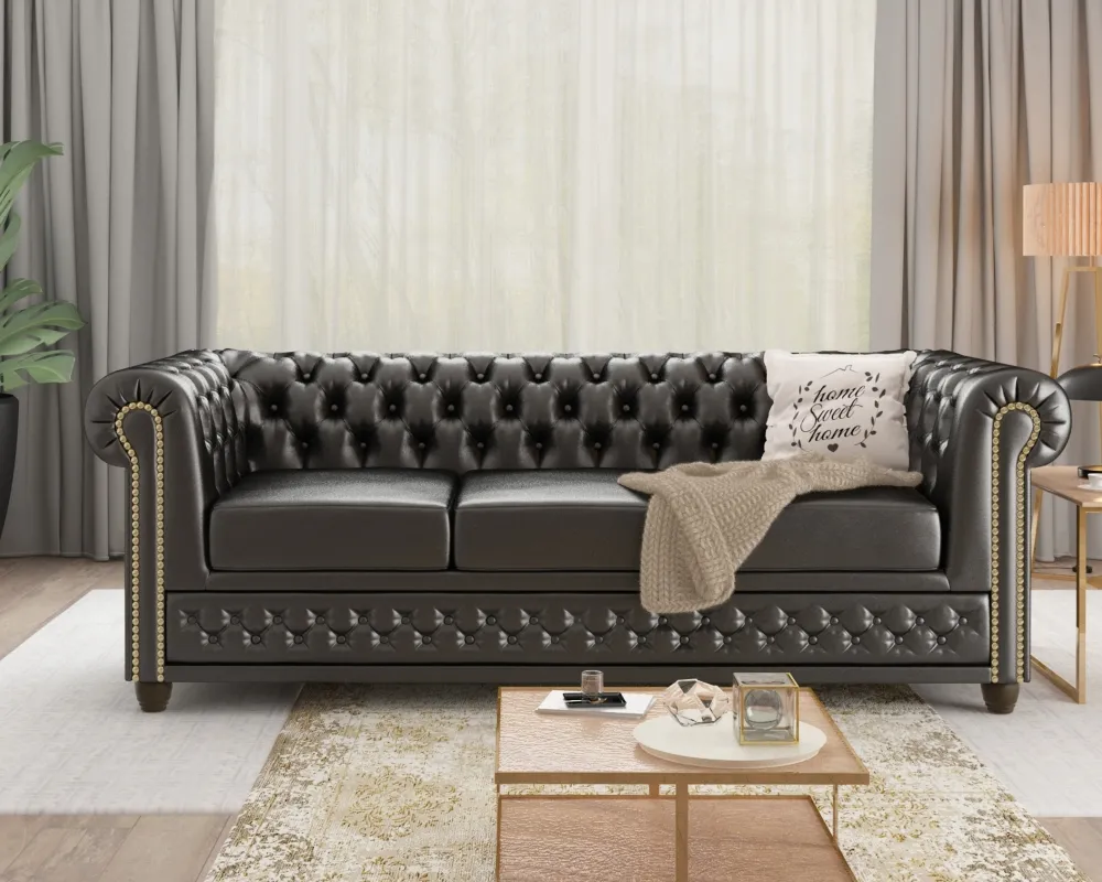 Sofa 3-osobowa Chesterfield York bez funkcyjna