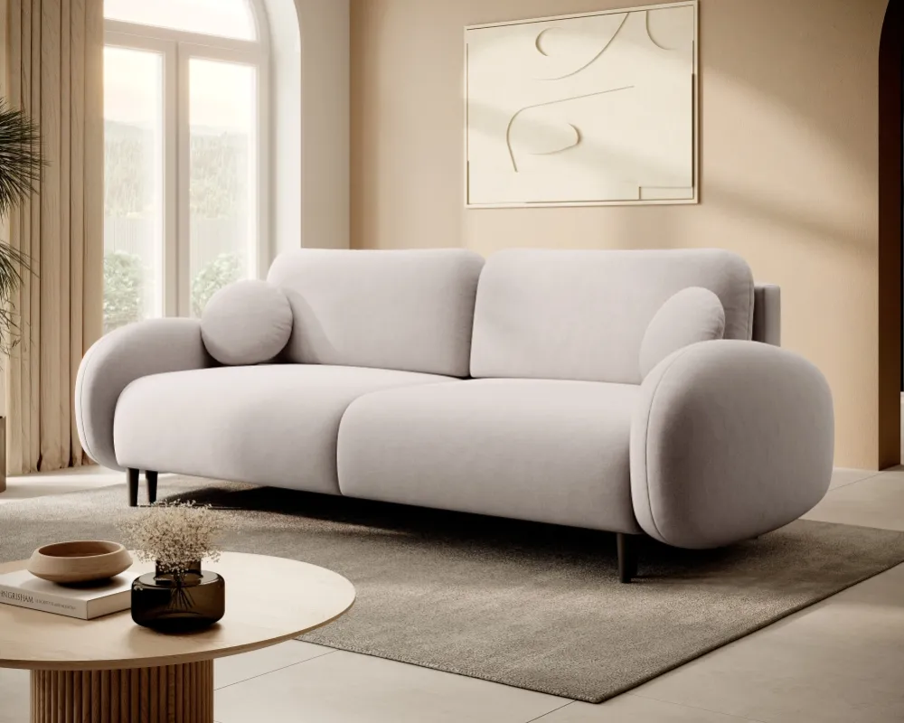Sofa 3-osobowa Soft z funkcją spania typu DL i pojemnikiem na pościel