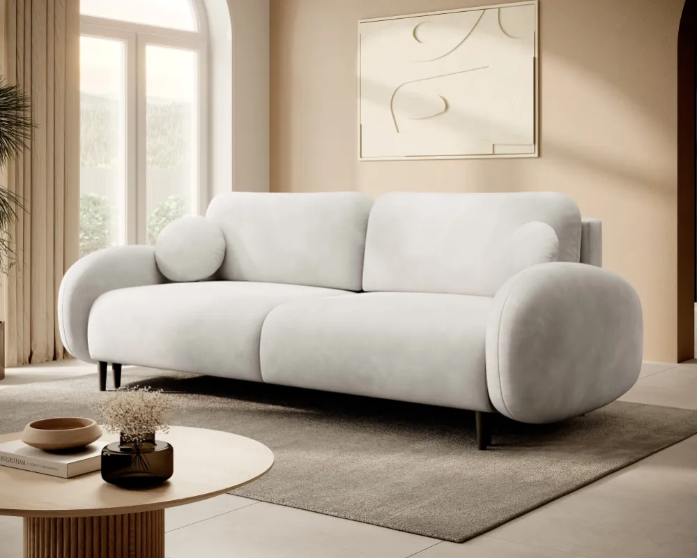 Sofa 3-osobowa Soft z funkcją spania typu DL i pojemnikiem na pościel