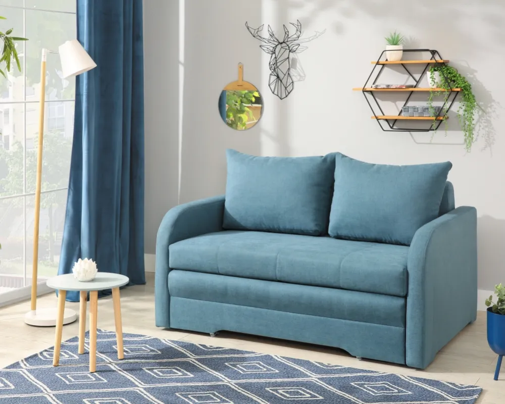 Sofa Iwo z funkcją spania typu wózek i pojemnikiem na pościel