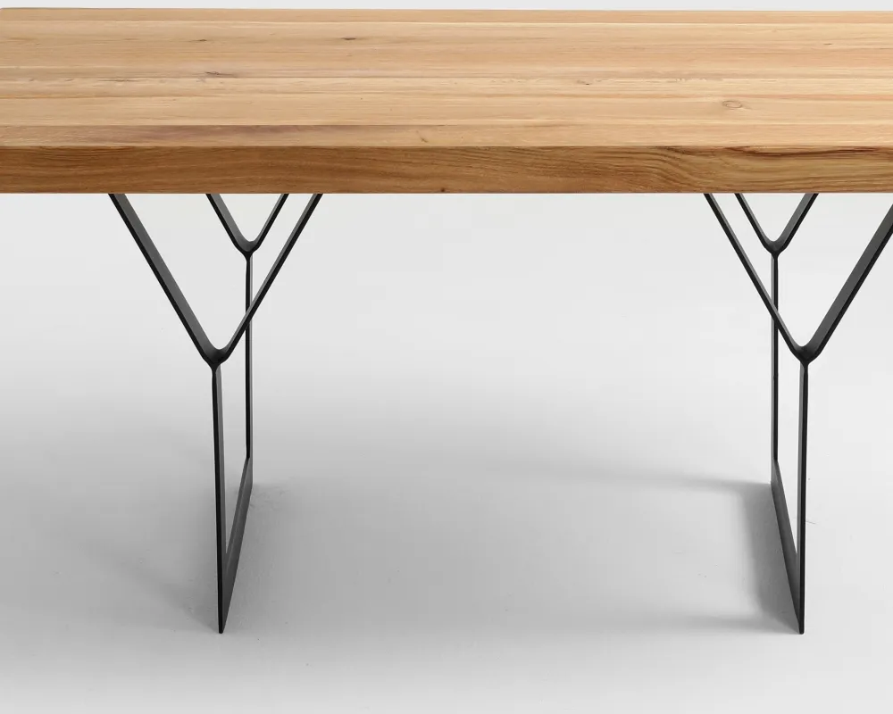 Konferenční stolek na kovových rámech Longo Solid Wood 100x60