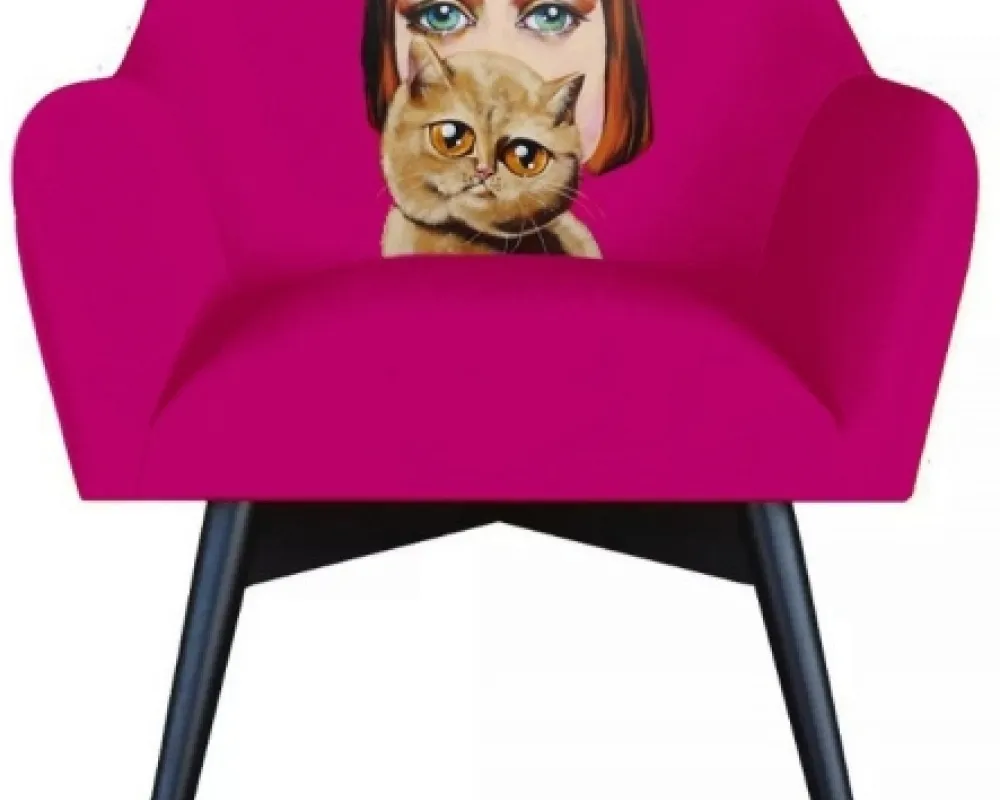 Křeslo POP-ART Dama z kotem