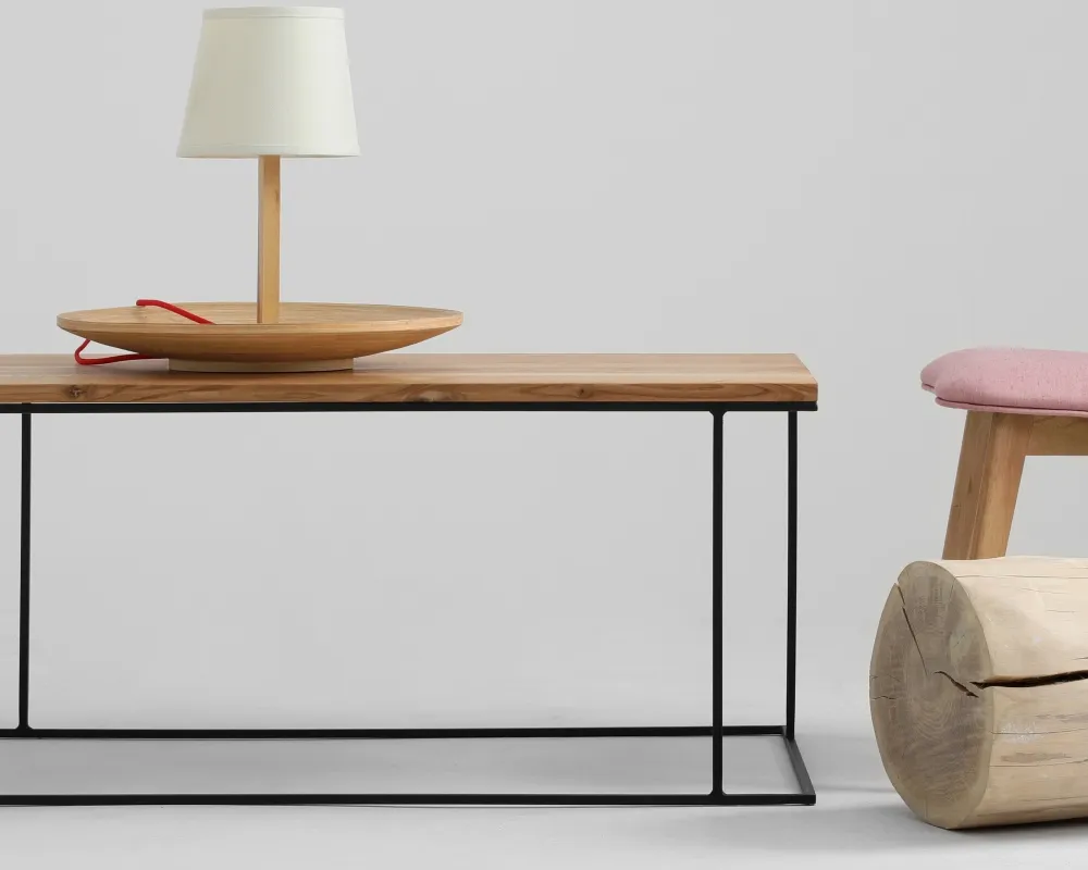 Konferenční stolek na kovových rámech 100x60 Walt Solid Wood