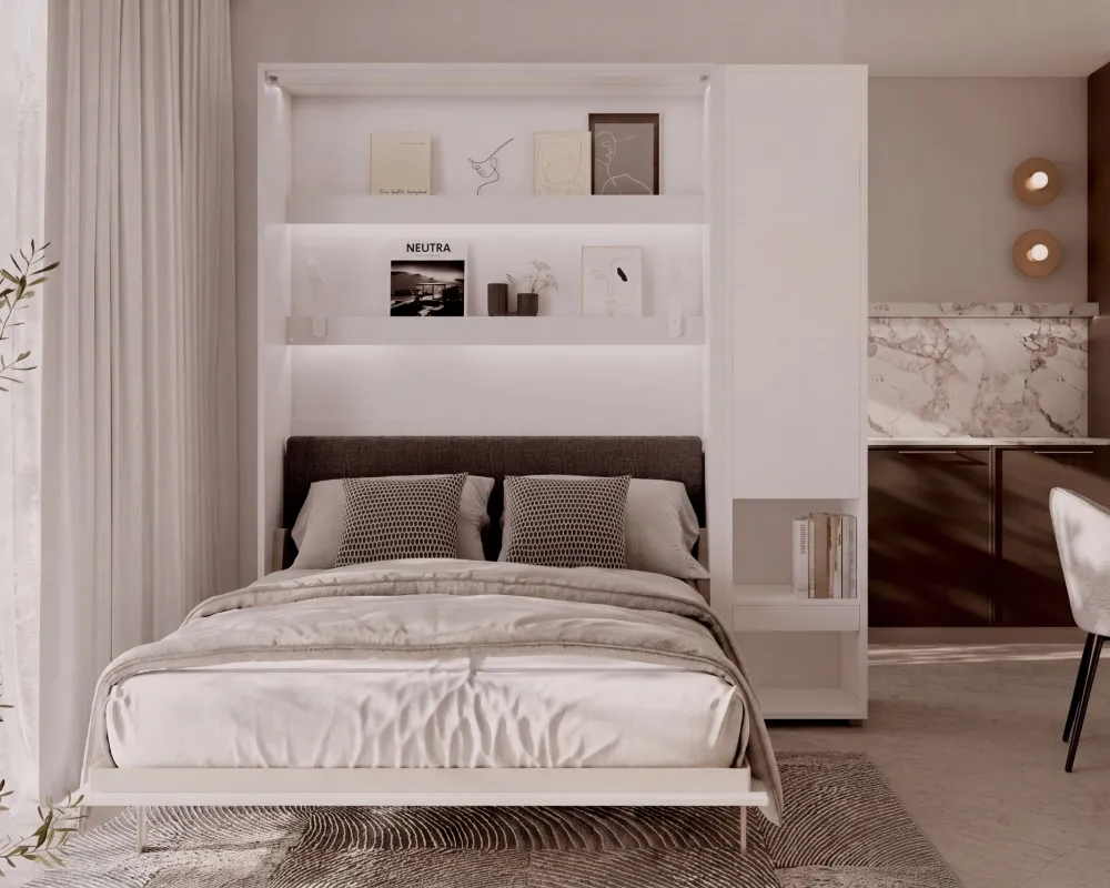 Półkotapczan elektryczny pionowy 140 z zagłówkiem Bed Concept