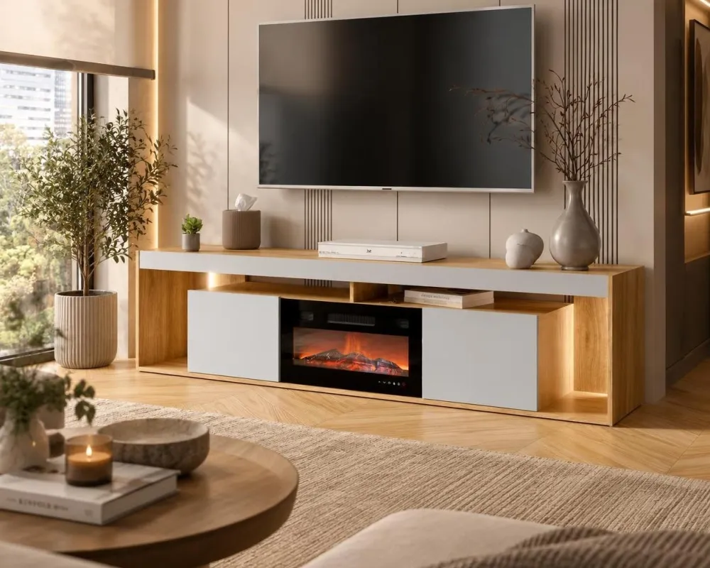 Szafka RTV Fiore z kominkiem elektrycznym