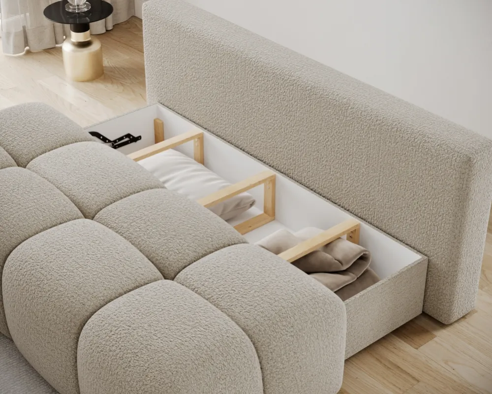 Sofa Nuwia z funkcją spania i pojemnikiem na pościel
