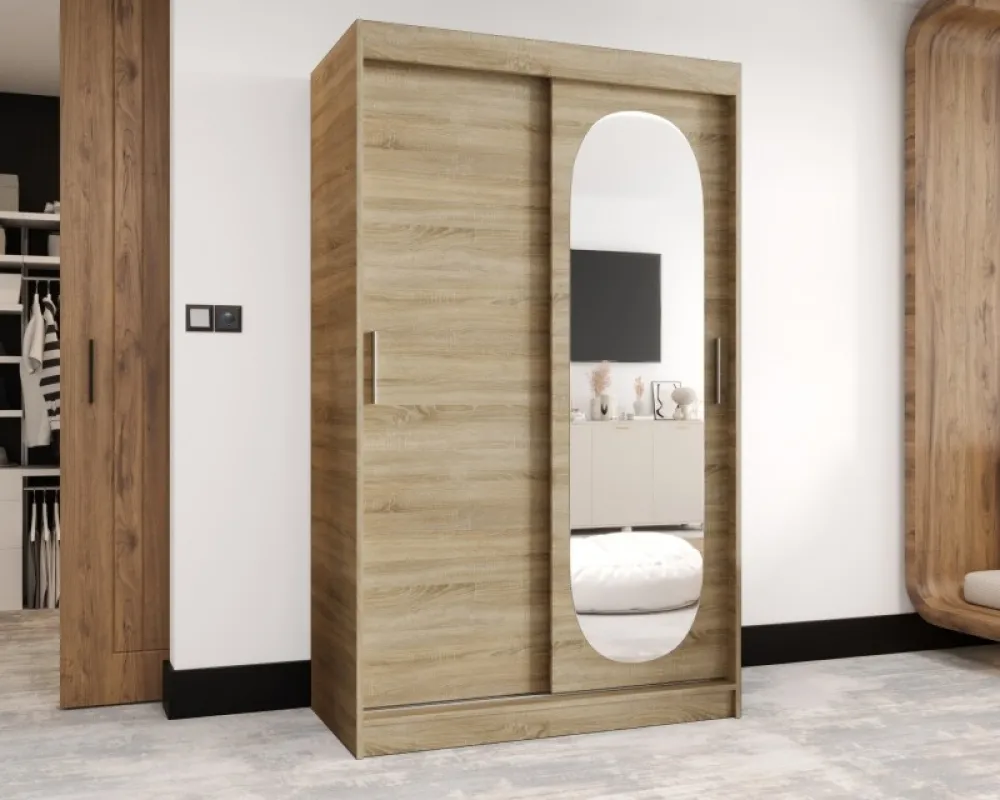 Šatní skříň s posuvnými dveřmi se zrcadlem Royal 120 cm