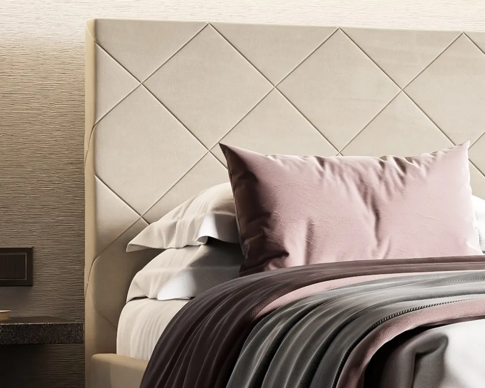 Łóżko tapicerowane Slim 180x200 ze stelażem i eleganckim zagłówkiem