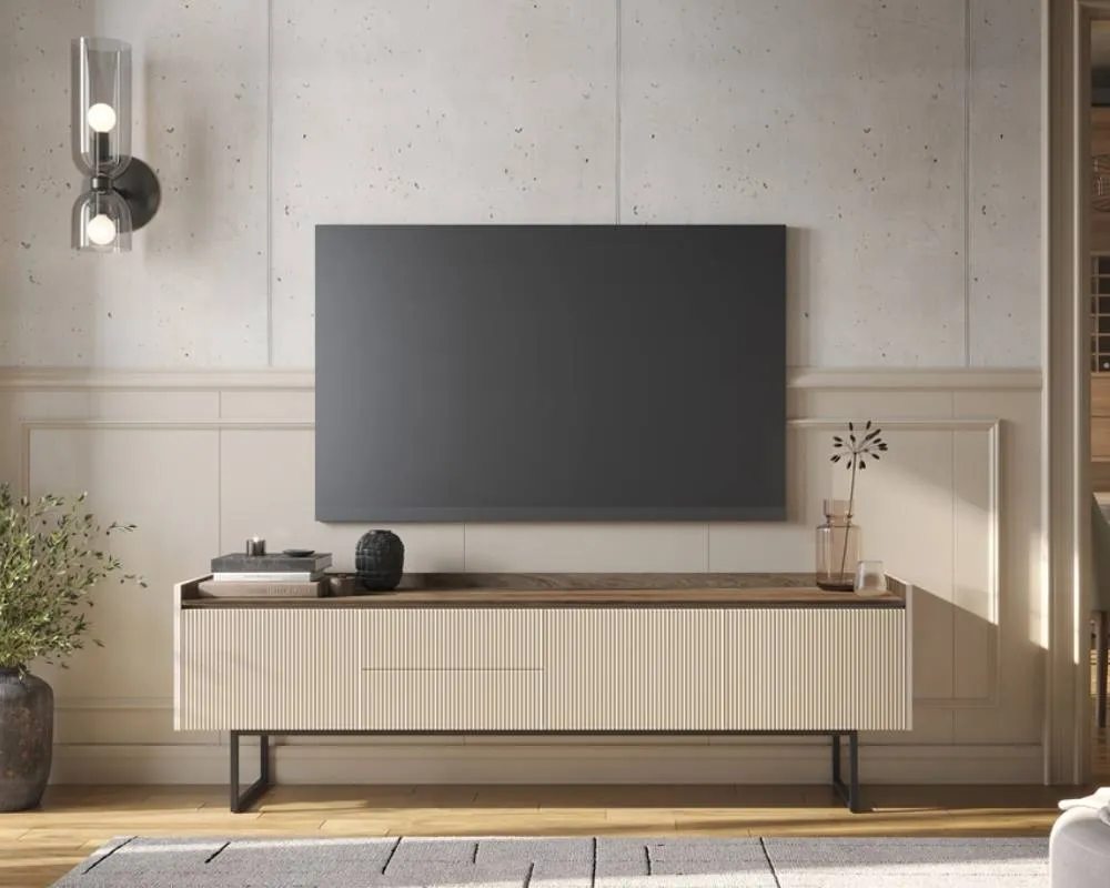 TV stolek třídveřový Lago s osvětlením