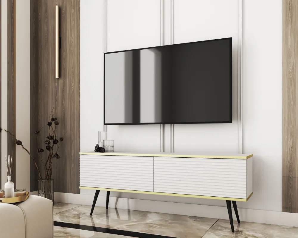 Szafka RTV Oro MDF 135 na nóżkach czarnych