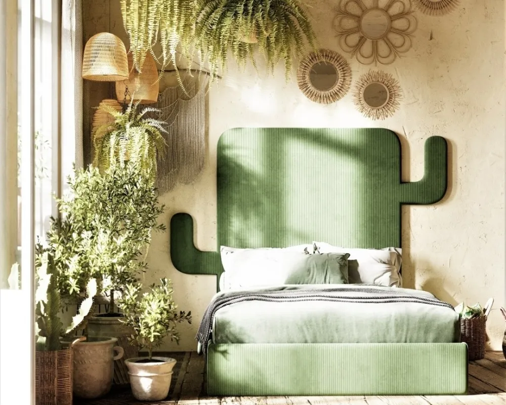 Extravagantní čalouněná postel do ložnice 160 Cactus