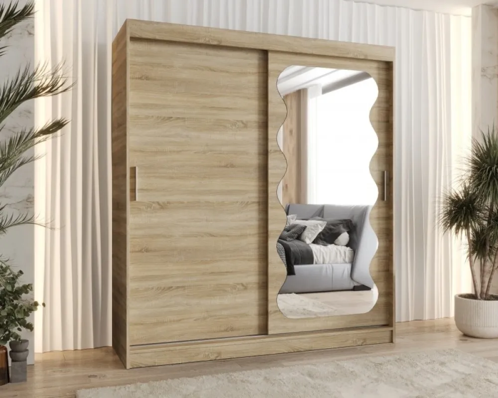 Skriňa s posuvnými dverami so zrkadlom Spoti 180 cm