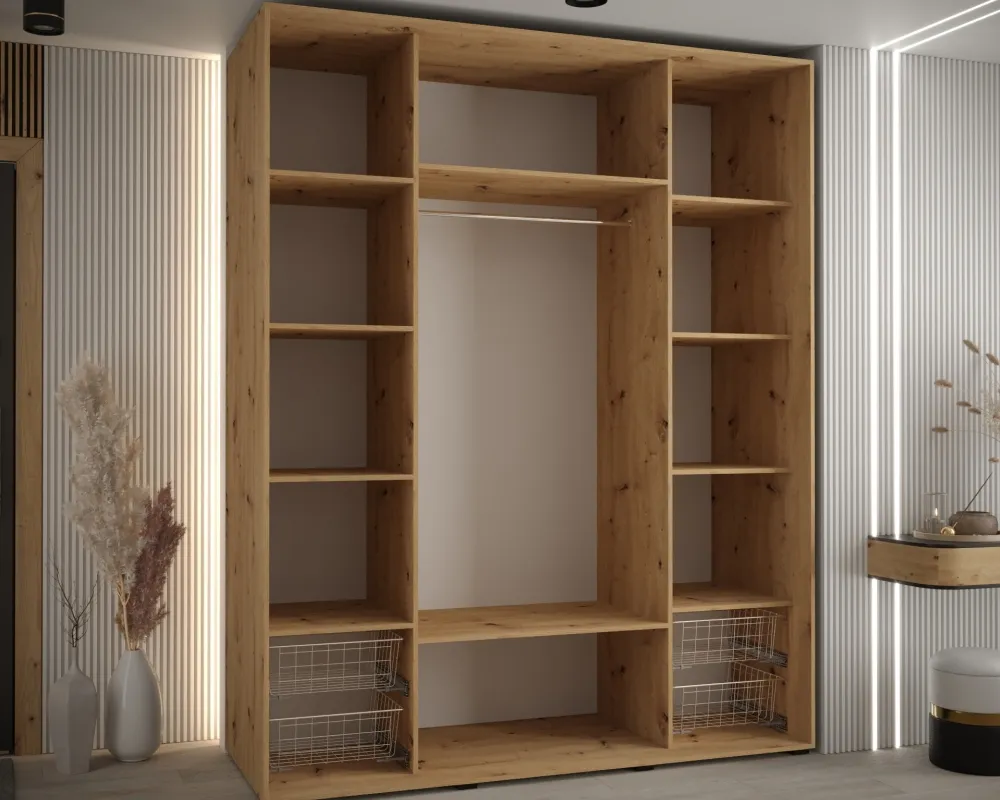 Šatní skříň s posuvnými dveřmi Sapporo 1 200, hloubka 60 cm