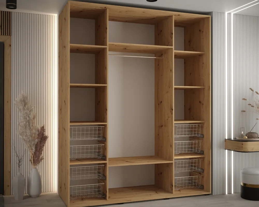 Šatní skříň s posuvnými dveřmi Sapporo 1 200, hloubka 60 cm