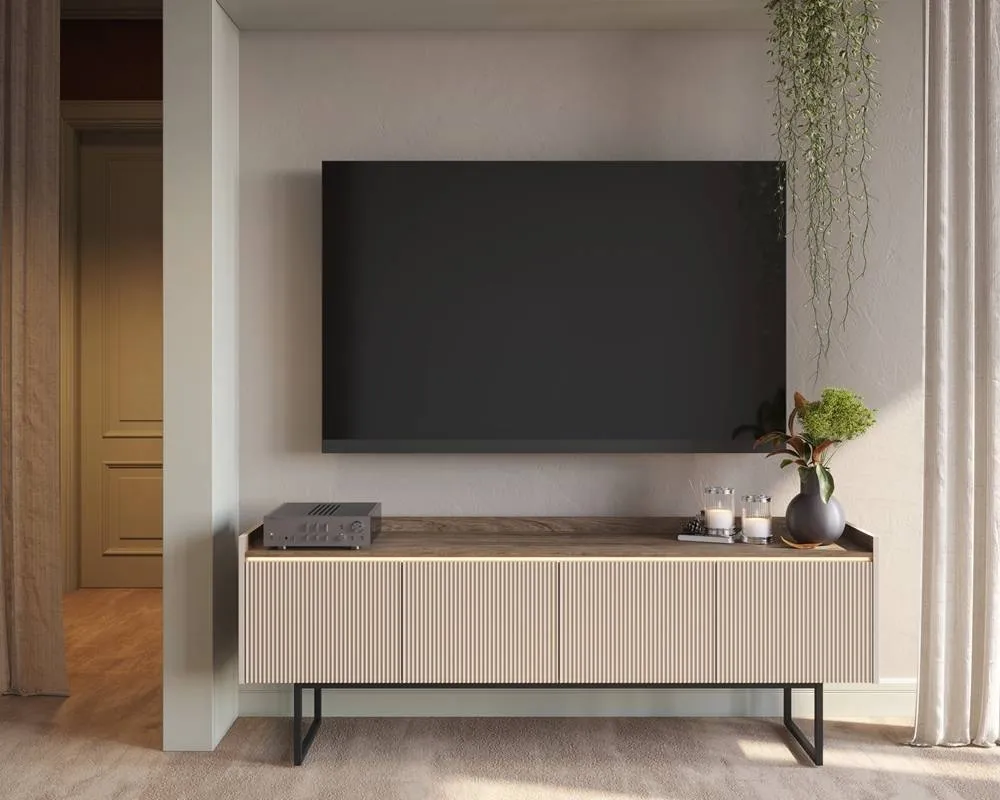 TV stolek čtyřdveřový Lago s osvětlením