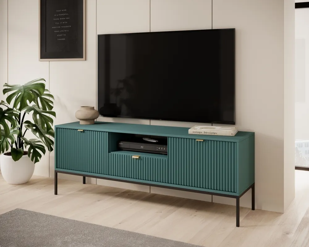 Dvoudveřový TV stolek se zásuvkou a nikou do obývacího pokoje Nova